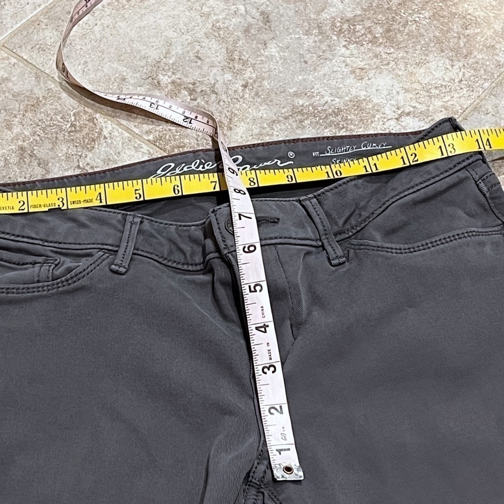 Eddie Bauer Slightly Curvy Skinny Ankle Jeans Low Rise Stretch Gray 2 Petite - Picture 5 of 9